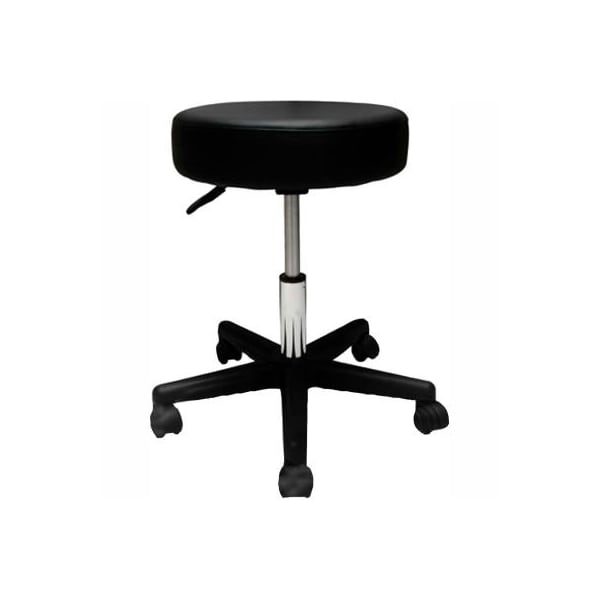 Pneumatic Mobile Stool Without Back, 18" - 22"H, Black